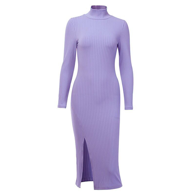 Nahia High Neck Split Dress - Nordik Paris