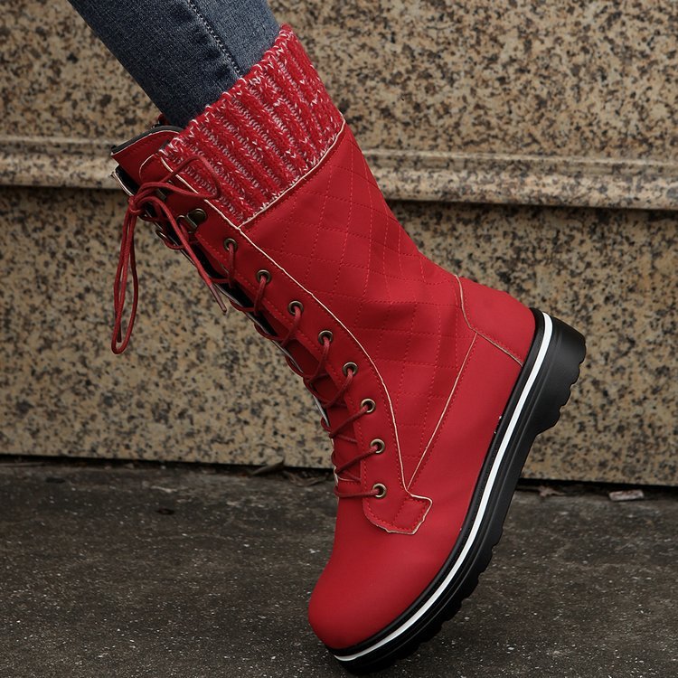 MARTINA | Bottes A Lacets A Talon Plat
