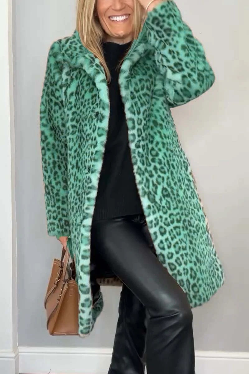 LANA | Veste mi-longue à imprimé léopard