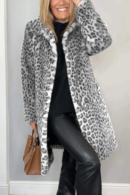 LANA | Veste mi-longue à imprimé léopard