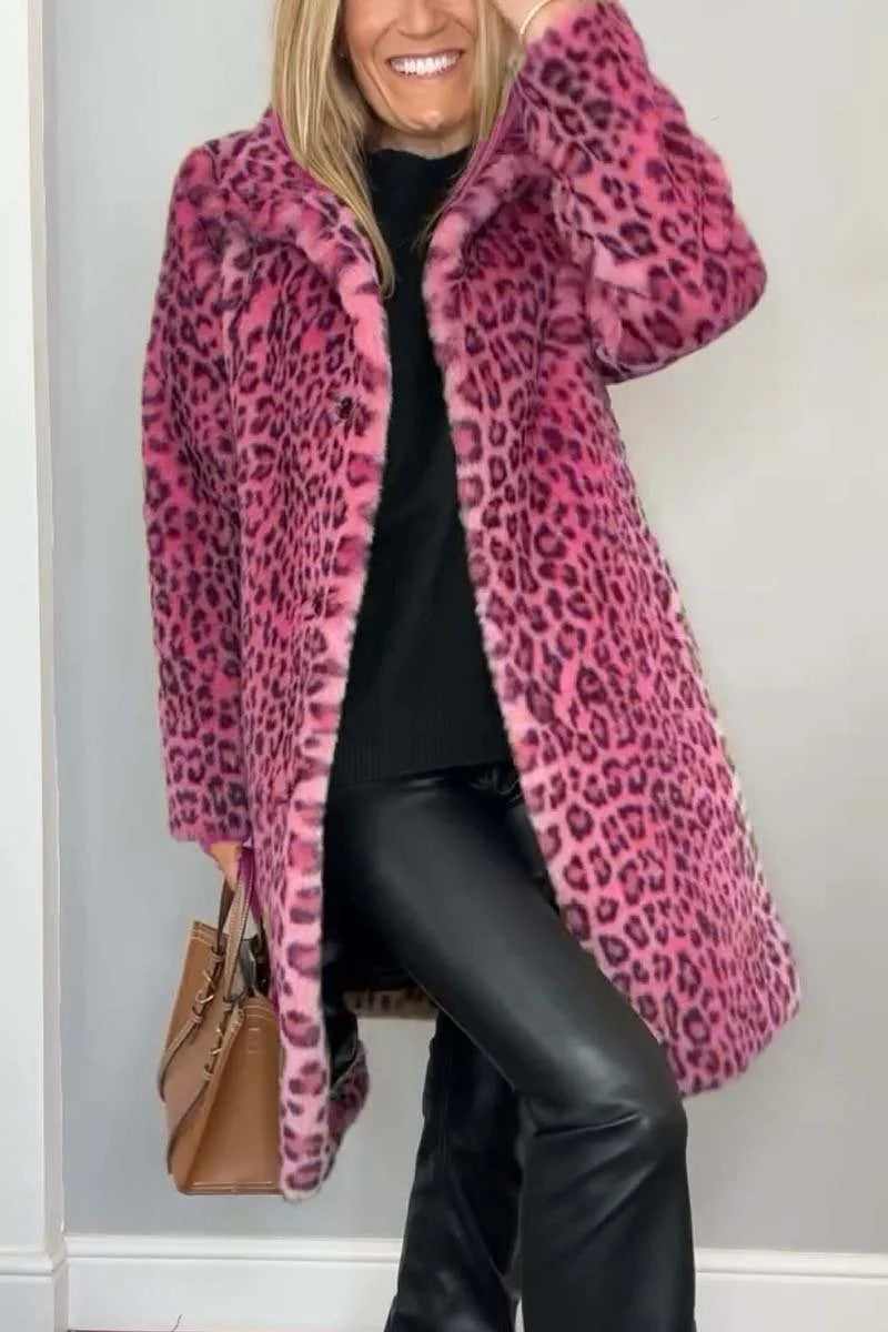 LANA | Veste mi-longue à imprimé léopard