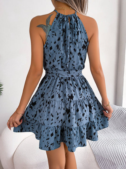 Wild Chic Halterneck Ruffle Mini Dress - Nordik Paris