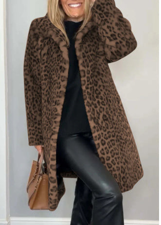 LANA | Veste mi-longue à imprimé léopard