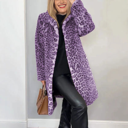 LANA | Veste mi-longue à imprimé léopard