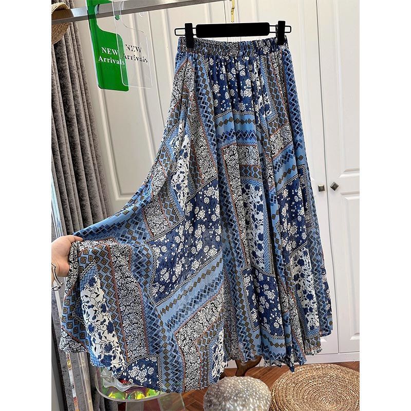 Santorini Boho Breeze Maxi Skirt