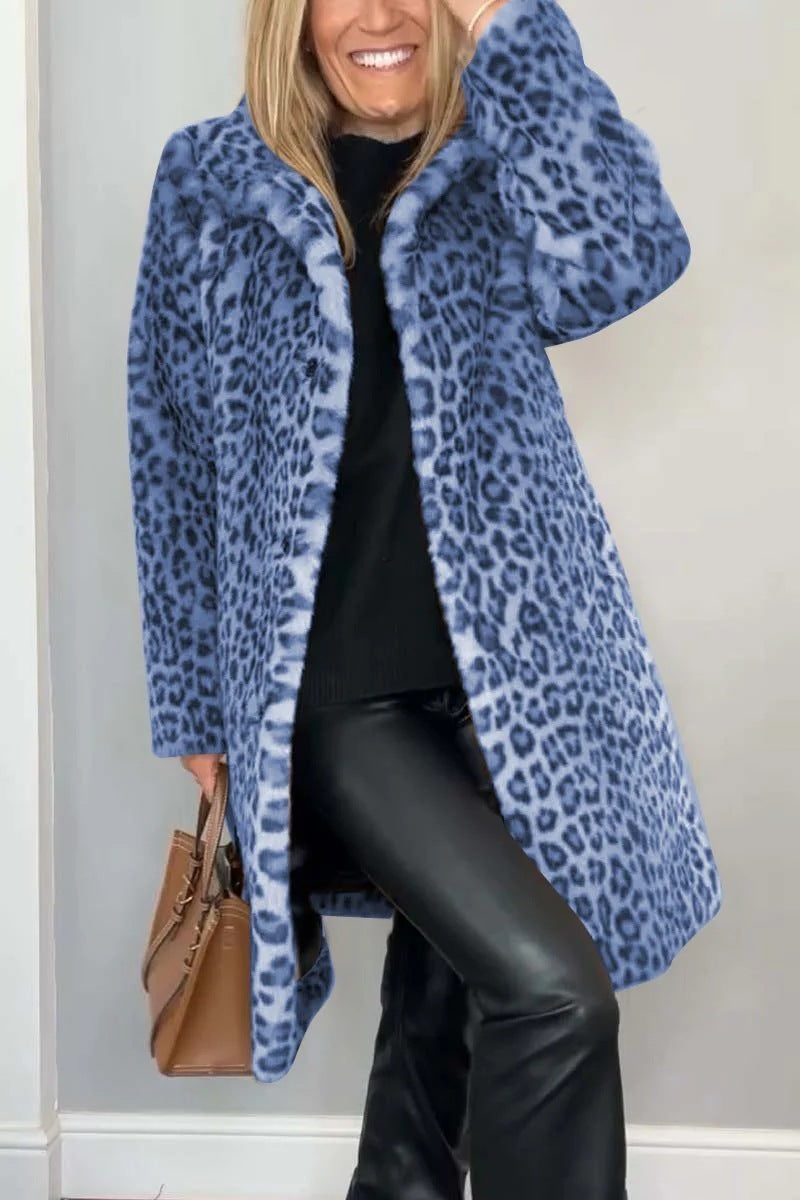 LANA | Veste mi-longue à imprimé léopard