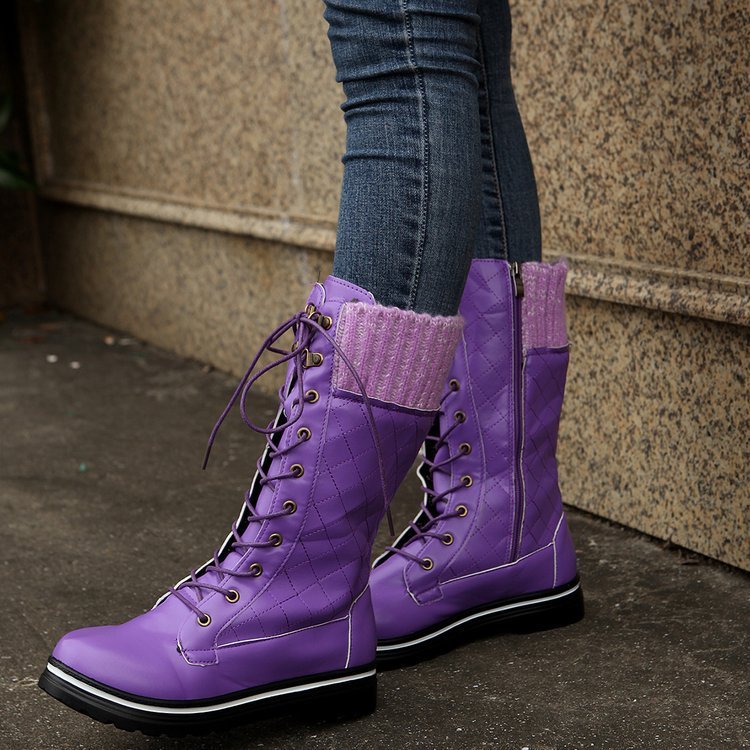 MARTINA | Bottes A Lacets A Talon Plat