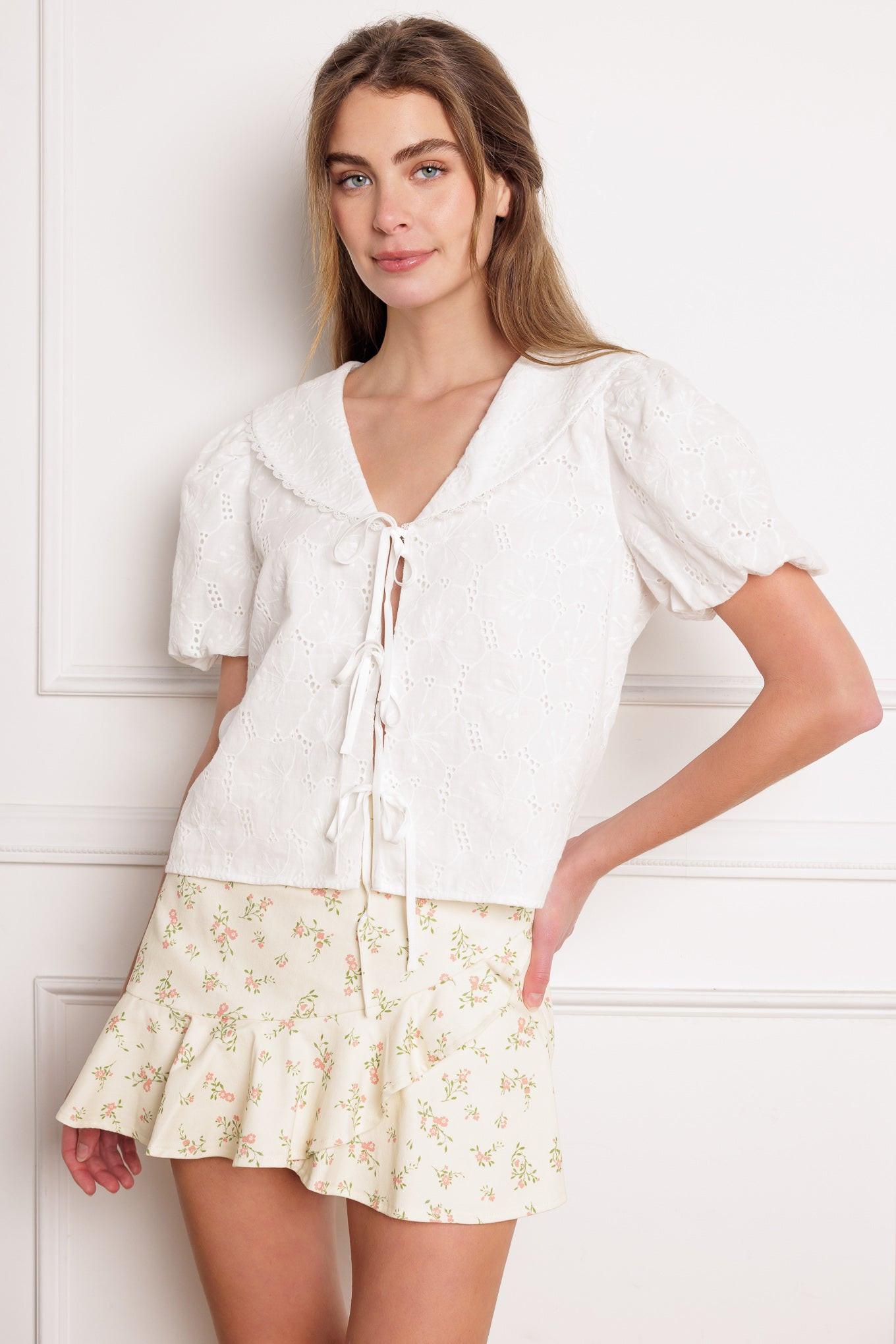 Elara Eyelet Blouse