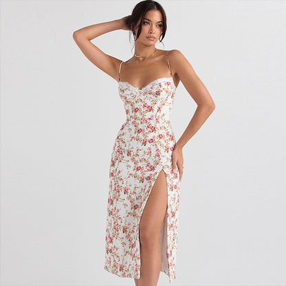 Luna Floral Slip Split Dress