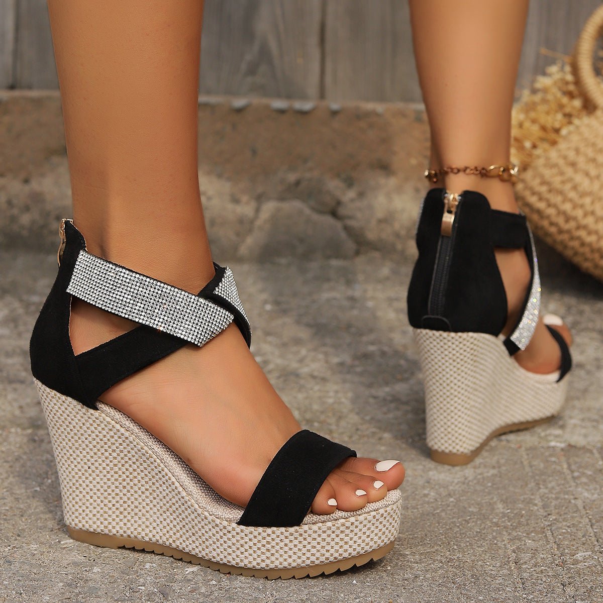 Aurora Shine Wedge Sandals