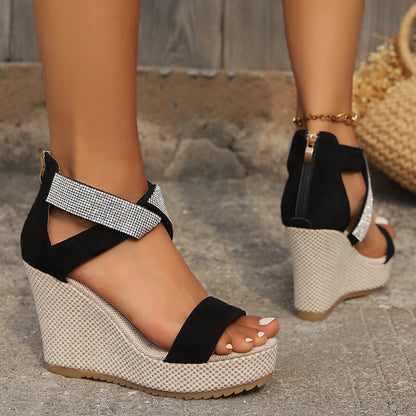Aurora Shine Wedge Sandals