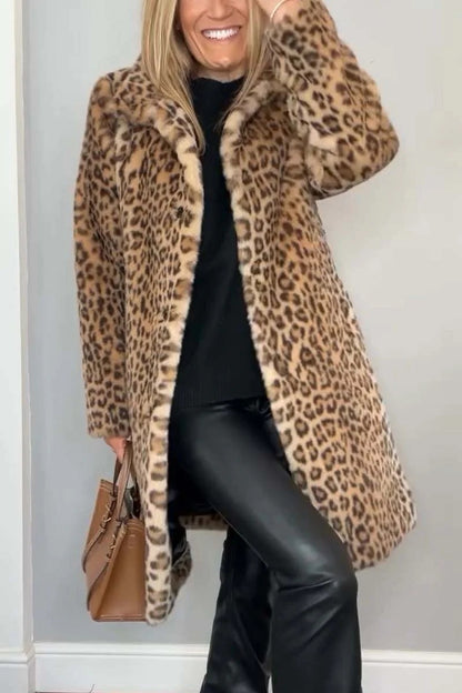 LANA | Veste mi-longue à imprimé léopard