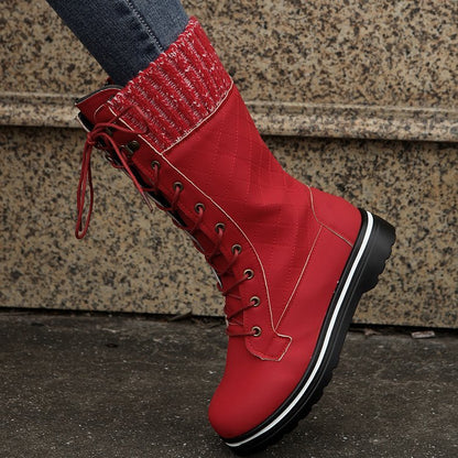 MARTINA | Bottes A Lacets A Talon Plat