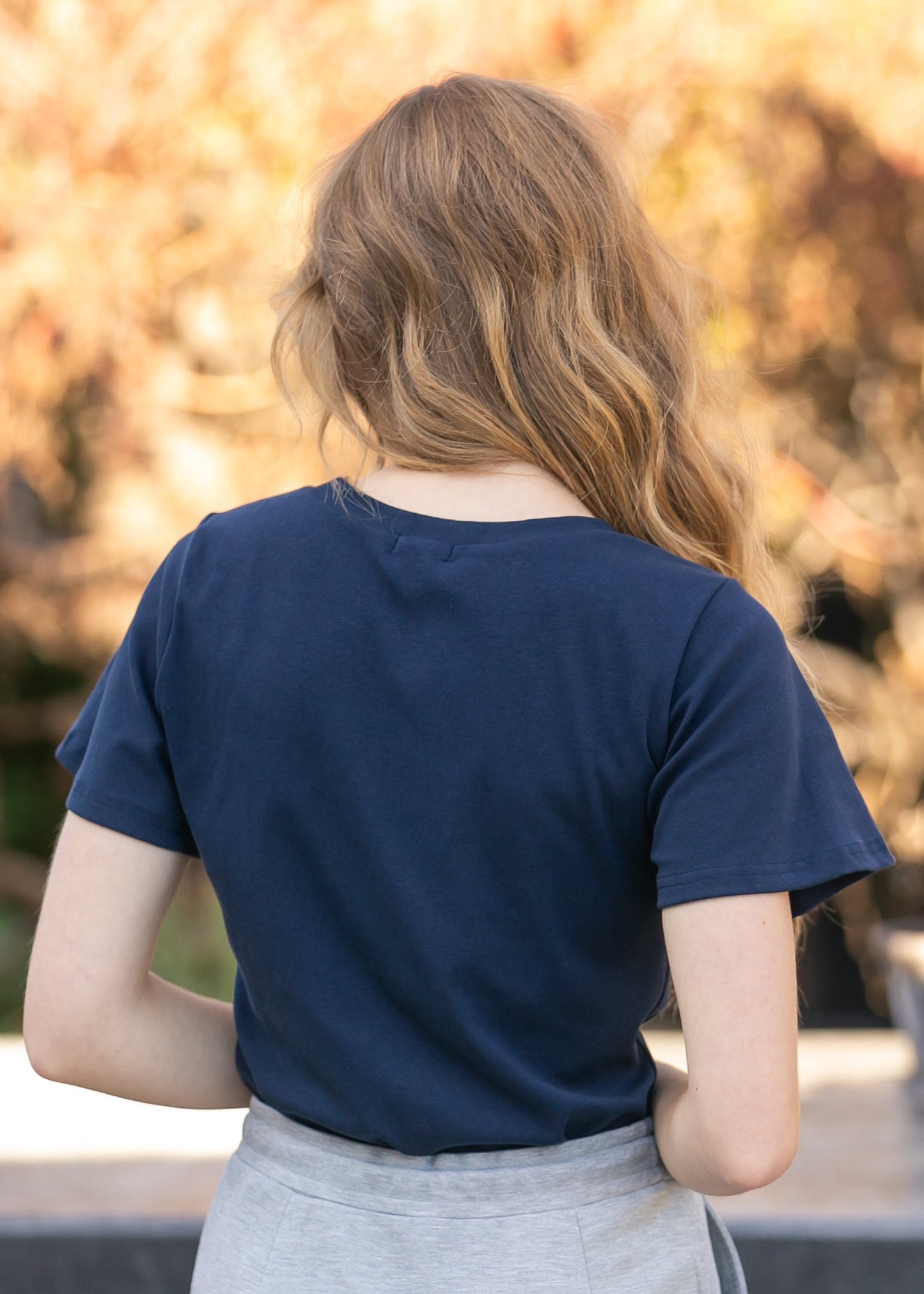 Luna Navy Flutter Top