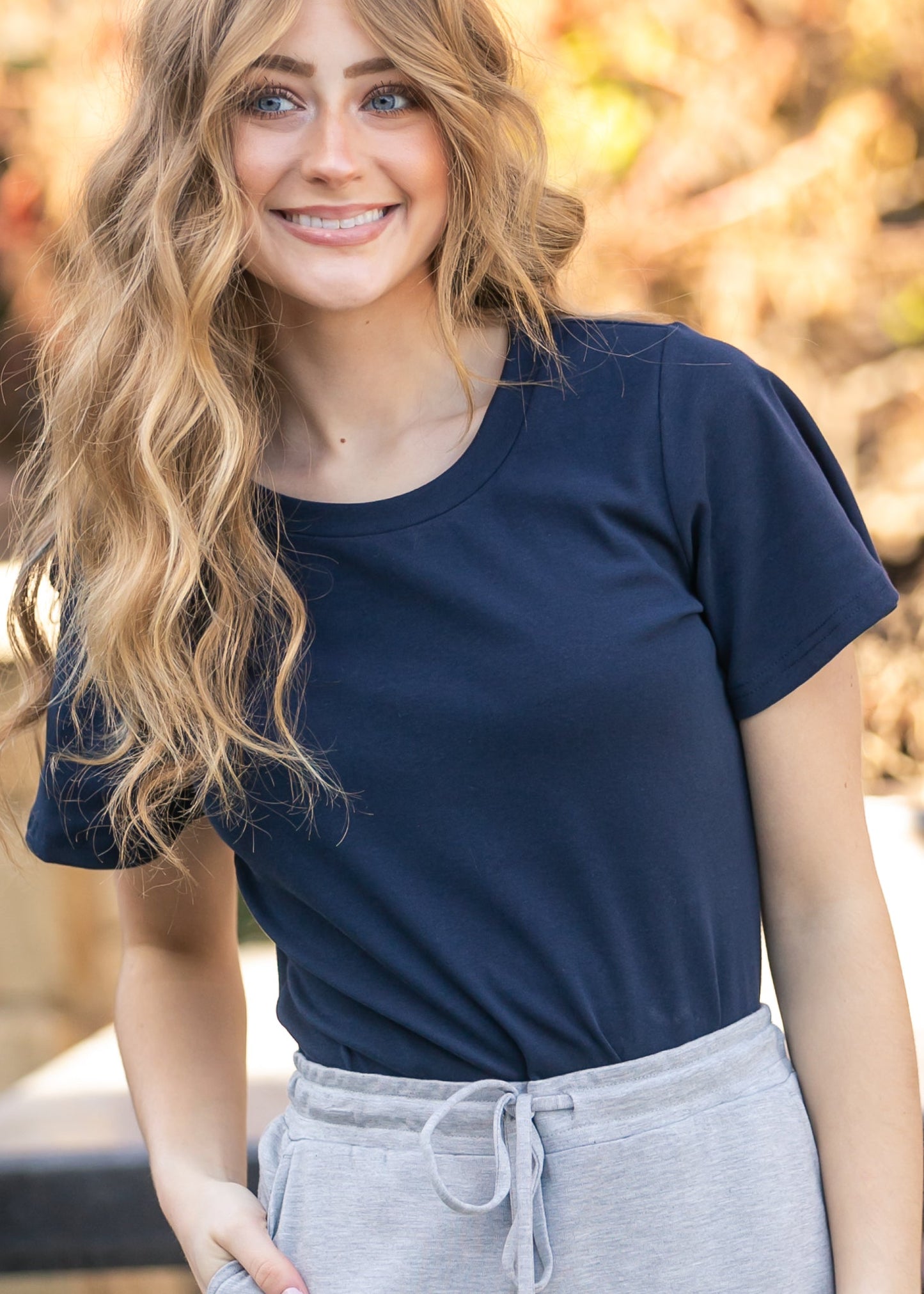 Luna Navy Flutter Top
