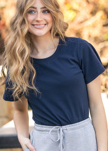 Luna Navy Flutter Top