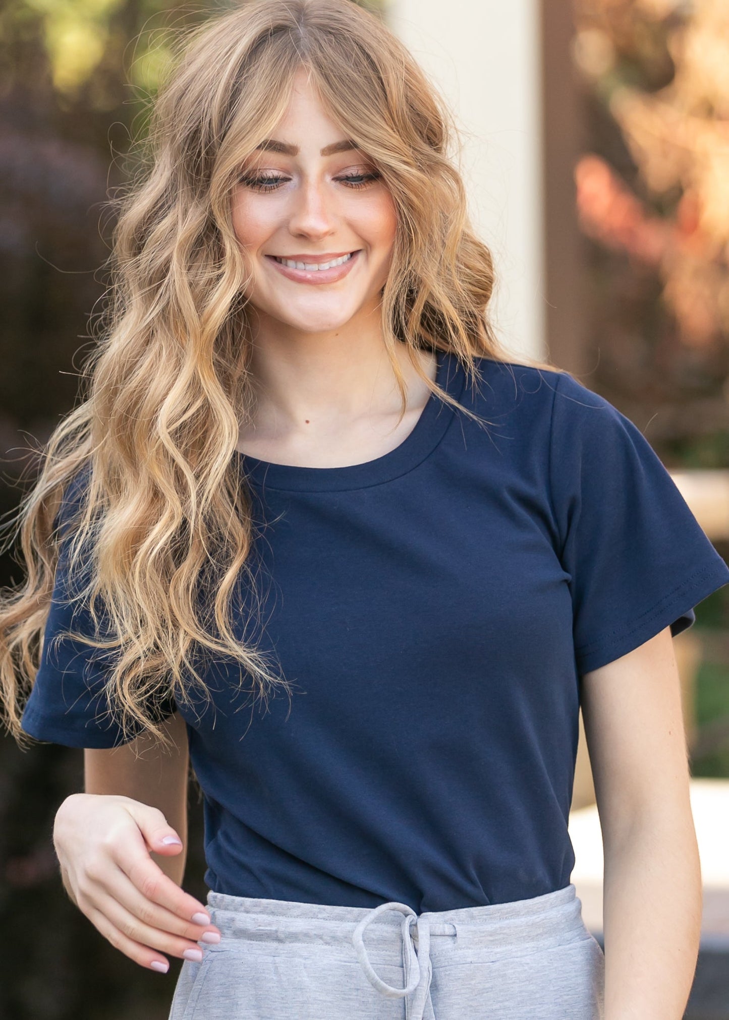 Luna Navy Flutter Top