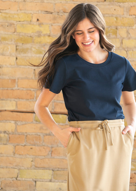 Luna Navy Flutter Top
