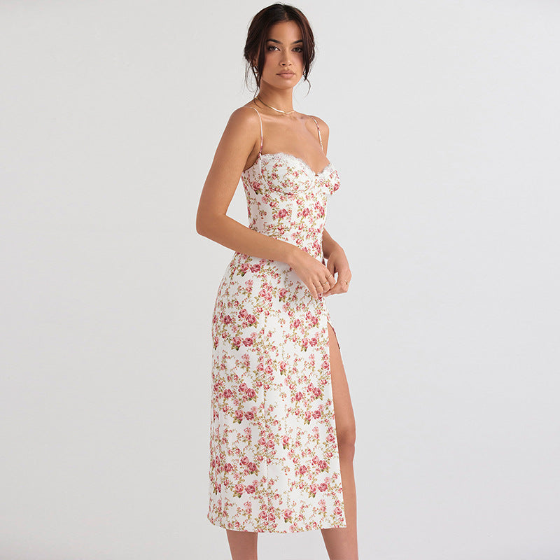 Luna Floral Slip Split Dress