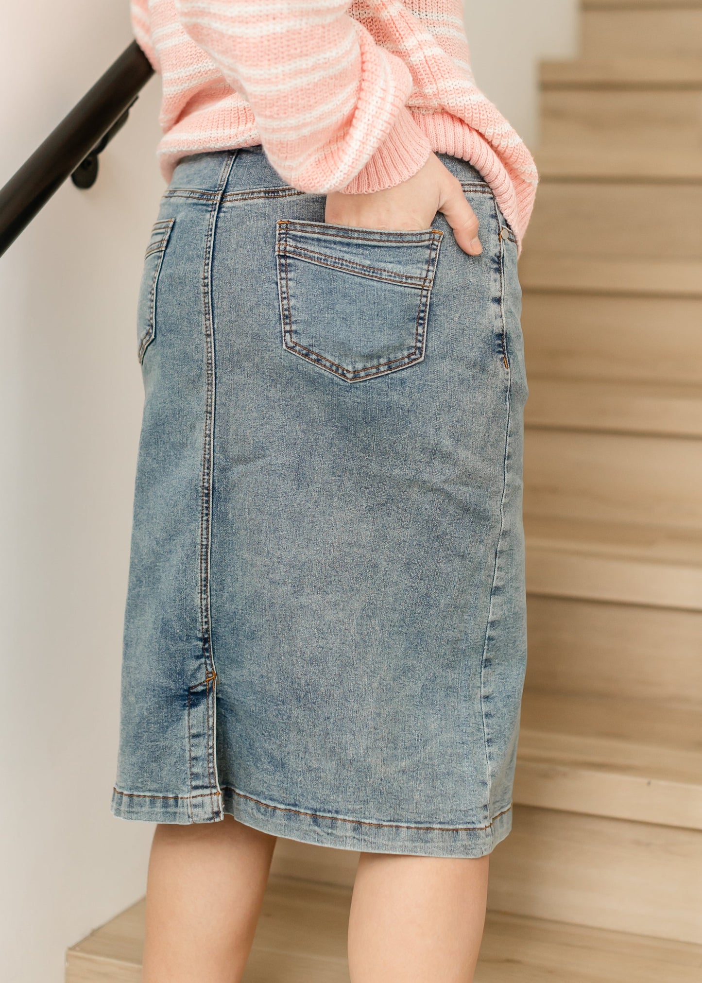 Sandra Classic Midi Denim Skirt